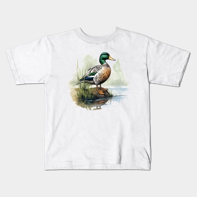 Mallard Kids T-Shirt by zooleisurelife